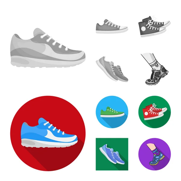 Isolated object of shoe and sport symbol. Set of shoe and fitness vector icon for stock. — Stock Vector