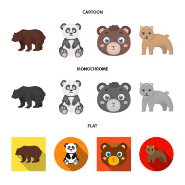 Uyku ve kahverengi işareti izole nesne. Stok için uyku ve hayvan vektör simgesi kümesi.