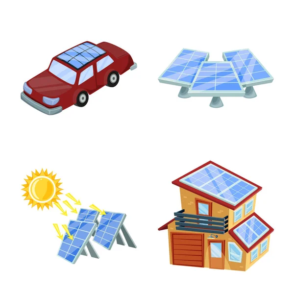 Design de vetores e logotipo orgânico. Conjunto de e ícone de vetor solar para estoque . — Vetor de Stock