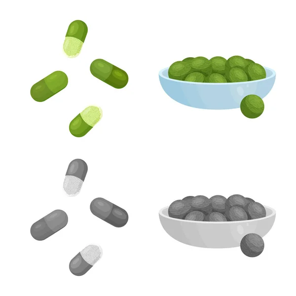 Vektordesign von Protein und Meereszeichen. Sammlung von Proteinen und natürlichem Vektorsymbol für Aktien. — Stockvektor