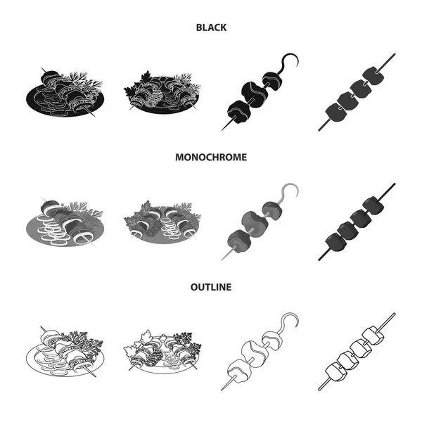 Vektor-Design von Grill und Grill-Symbol. Set aus Grill und Deckel-Vektor-Symbol für Lager. — Stockvektor