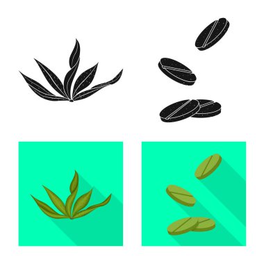 Protein ve deniz sembolü yalıtılmış nesne. Protein ve hisse senedi için doğal vektör ikon koleksiyonu.