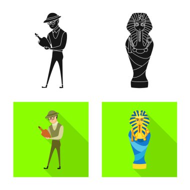 Hikaye ve öğeler logo vektör tasarımı. Hikaye ve öznitelikleri hisse senedi vektör çizim seti.