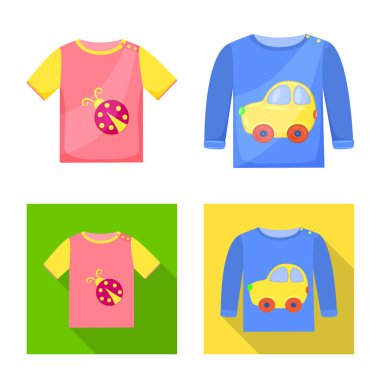 Moda ve giysi sembolü yalıtılmış nesne. Moda ve pamuk stok vektör çizim topluluğu.