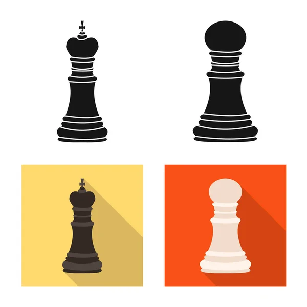 Vectorillustratie van schaakmat en dunne symbool. Set schaakmat en doel voorraad vectorillustratie. — Stockvector