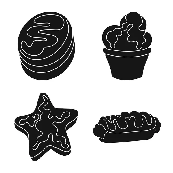 Векторный дизайн сладости и логотип продукта. Коллекция векторных иллюстраций сладости и сладкого запаса . — стоковый вектор