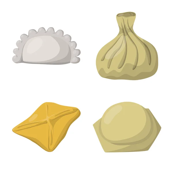 Diseño vectorial de albóndigas e icono de la comida. Colección de albóndigas y símbolos de stock rellenos para tela . — Archivo Imágenes Vectoriales