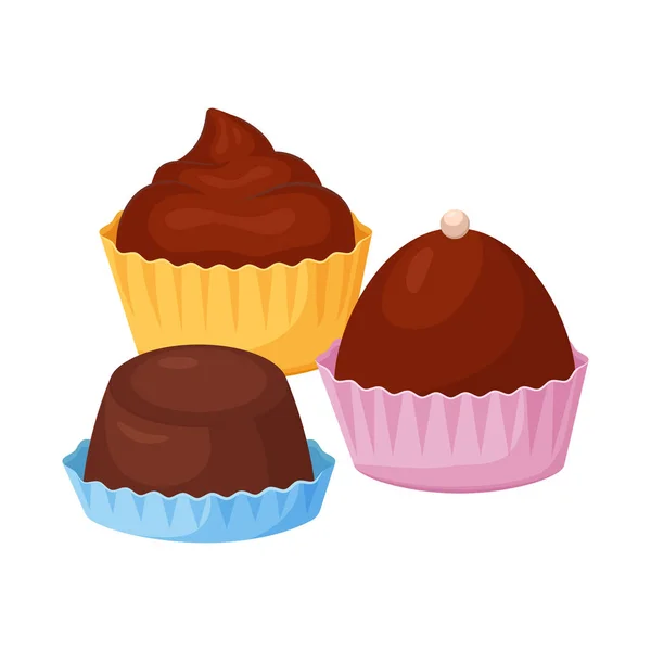 Objeto isolado de bolo e logotipo de chocolate. Coleção de bolo e bolinho símbolo de estoque para web . — Vetor de Stock