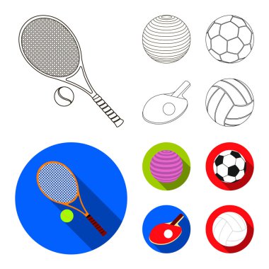 Topu ve futbol sembolü yalıtılmış nesne. Web için topu ve basketbol hisse senedi simgesi kümesi.