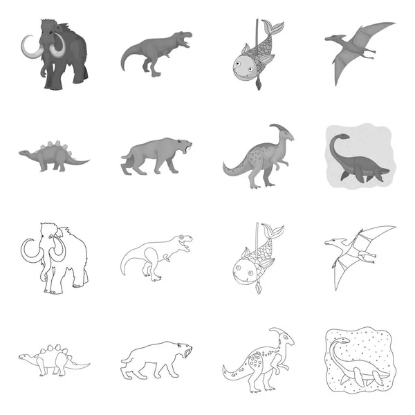 Vector illustration of animal and character icon. Collection of animal and ancient stock vector illustration. — Stock Vector