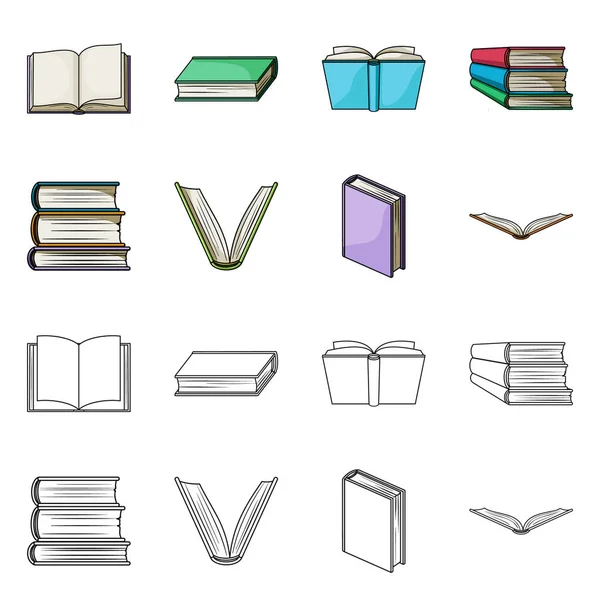 Conception vectorielle du logo de la bibliothèque et du manuel. Ensemble d'icône vectorielle bibliothèque et école pour stock . — Image vectorielle