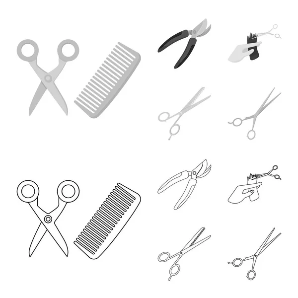 Vector design of scissor and craft icon. Collection of scissor and open vector icon for stock. Stock Illustration