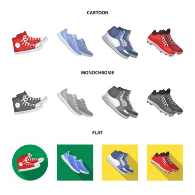 İllüstrasyon işareti Ayakkabı ve spor vektör. Ayakkabı ve fitness hisse senedi simgesi için web topluluğu.