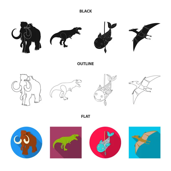 Illustration vectorielle du signe animal et de caractère. Collection d'icône vectorielle animale et ancienne pour stock . — Image vectorielle