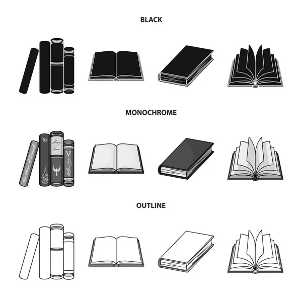 Oggetto isolato di libreria e segno del libro di testo. Set di biblioteca e stock simbolo della scuola per il web . — Vettoriale Stock