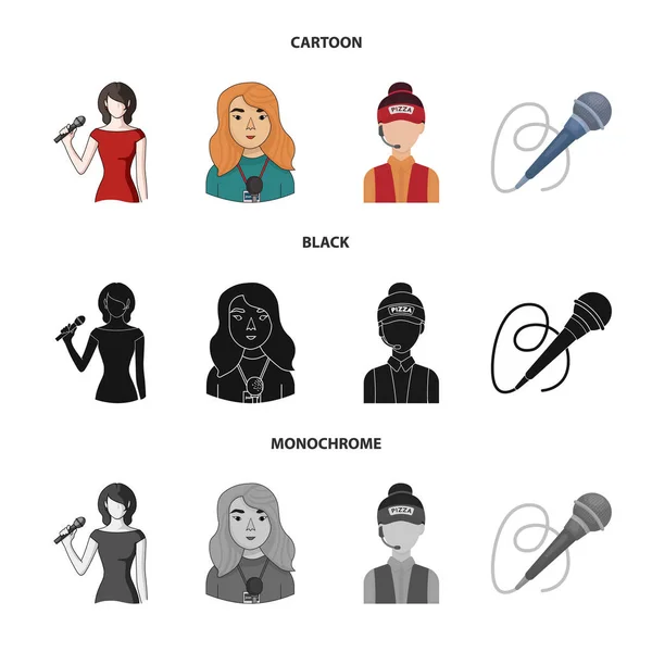 Ilustración vectorial de karaoke e icono de la música. Conjunto de karaoke y club símbolo de acciones para la web . — Vector de stock