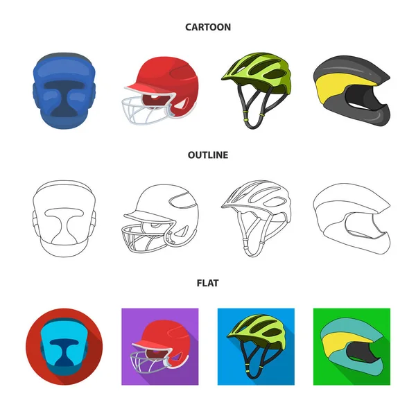 Wektor projekt kask i symbol sportu. Zestaw kask i Moto symbol akcji dla www. — Wektor stockowy