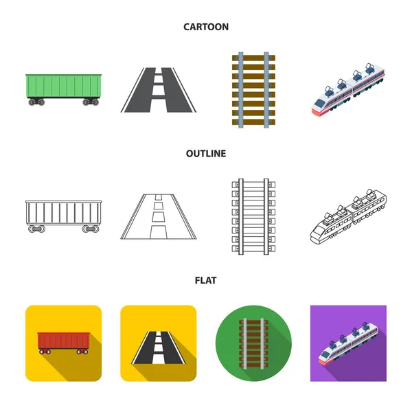 Conception vectorielle du symbole du chemin de fer et du train. Collection d'illustration vectorielle chemin de fer et chemin de fer . — Image vectorielle