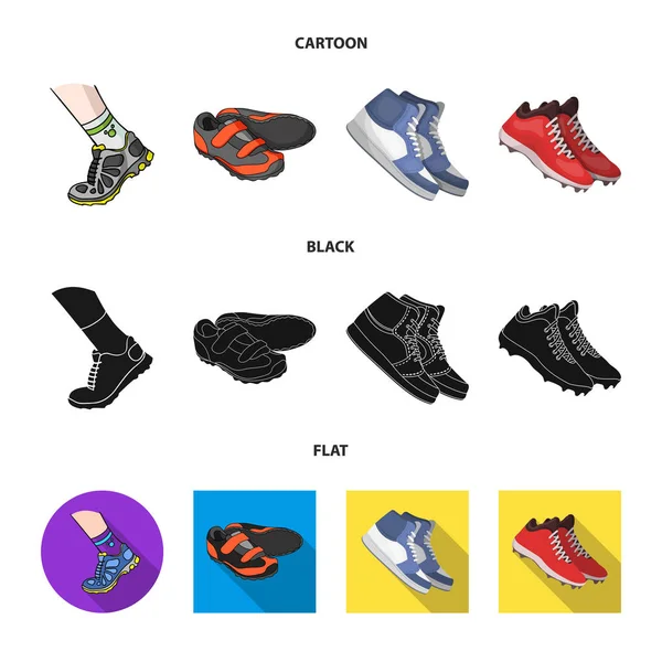 Vektoros illusztráció cipő és sport ikon. Csoportja, cipő és fitness vektor stock illusztráció. — Stock Vector
