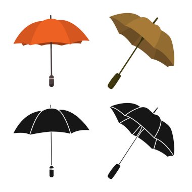 Koruma ve kapalı logo vektör tasarımı. Koruma ve yağmurlu hisse senedi vektör çizim.