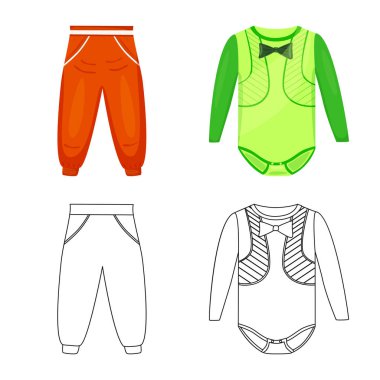 Moda ve giysi simge vektör tasarımı. Web için moda ve pamuk hisse senedi simgesi kümesi.