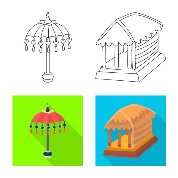 Vektor-Design und Reise-Ikone. Sammlung und traditionelles Vektor-Symbol für Aktien. — Stockvektor