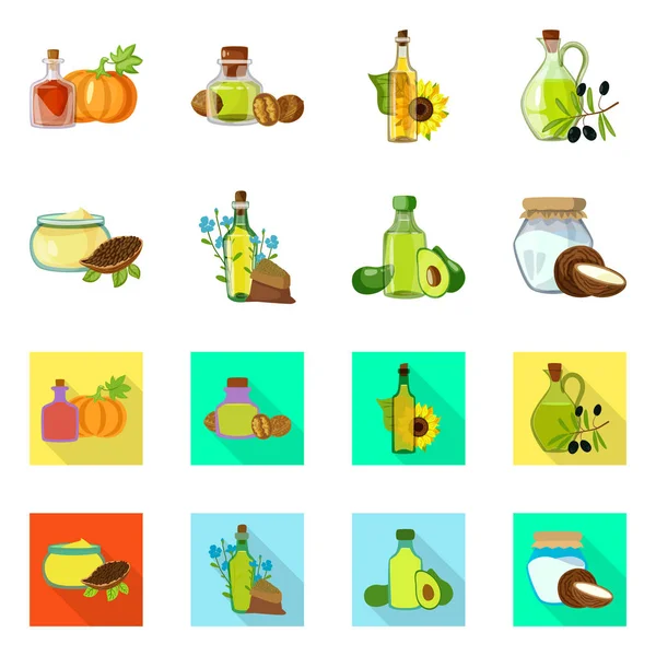 Objeto aislado de signo saludable y vegetal. Conjunto de ilustración de vector de stock saludable y agrícola . — Vector de stock