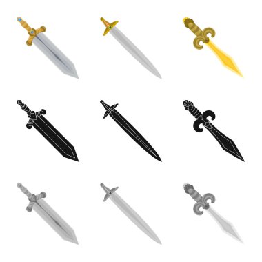 Oyun ve zırh simge vektör tasarımı. Oyun ve bıçak hisse senedi vektör çizim topluluğu.