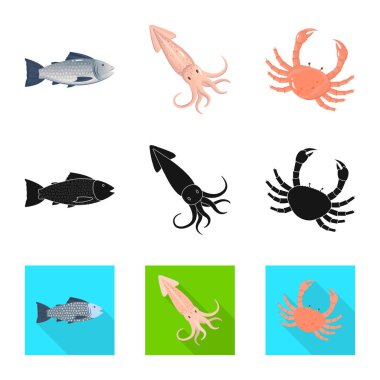 Taze ve restoran logosu yalıtılmış nesne. Taze ve deniz hisse senedi simgesi için web topluluğu.