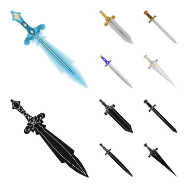 Oyun ve zırh simgesi yalıtılmış nesne. Oyun ve bıçak hisse senedi vektör çizim topluluğu.