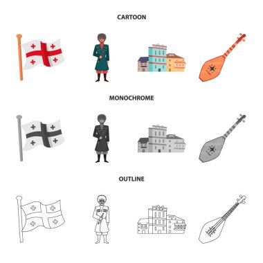 Kültür ve gezi işareti vektör çizimi. Hisse senedi için kültür ve özgünlük vektör simge topluluğu.