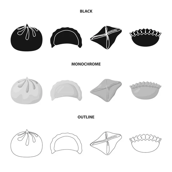 Isoliertes Objekt von Produkten und Kochikone. Sammlung von Produkten und Vorspeise Aktienvektorillustration. — Stockvektor