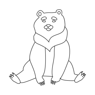 Ayı ve kahverengi simgesi izole nesne. Ayı ve uyku stok vektör illüstrasyon seti.