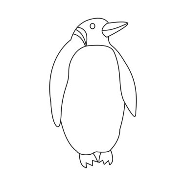 Penguen ve beyaz işareti izole nesne. Web için penguen ve vahşi stok sembolü Koleksiyonu.