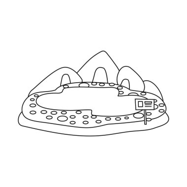 Göl ve havuz işareti vektör tasarımı. Web için göl ve taş stok sembolü seti.