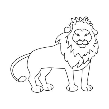 Aslan ve sevimli logosu izole nesne. Stok için aslan ve yele vektör simgesi koleksiyonu.