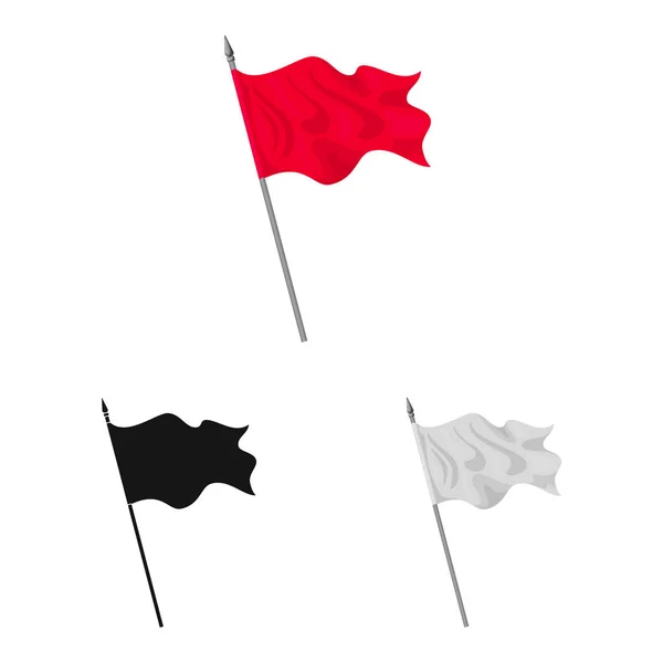 Vektorillustration der Flagge und des Tuchzeichens. Sammlung von Flaggen und hängenden Aktienvektoren. — Stockvektor