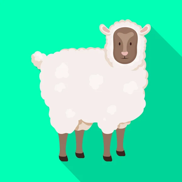 羊とペットサインのベクトルデザイン。ウェブ用羊と子羊のストックシンボルのセット. — ストックベクタ