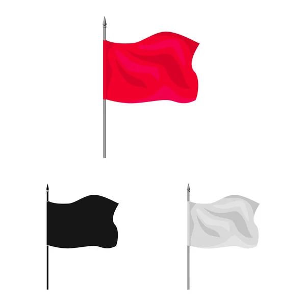 Objeto isolado de bandeira e logotipo de pano. Conjunto de bandeira e ícone de vetor de cortina para estoque . — Vetor de Stock