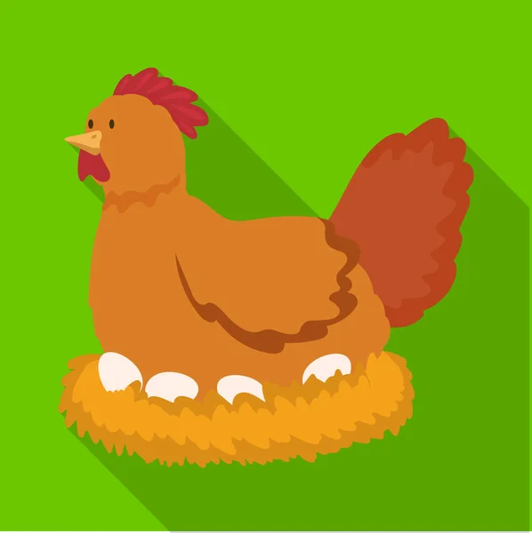Vector illustratie van kip en vogel symbool. Collectie van kip en ei vector pictogram voor voorraad. — Stockvector