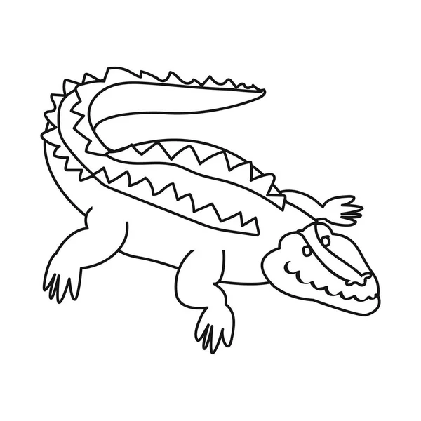 Vektorillustration von Krokodil und Alligator-Symbol. Sammlung von Krokodil und niedlichen Aktienvektorillustrationen. — Stockvektor