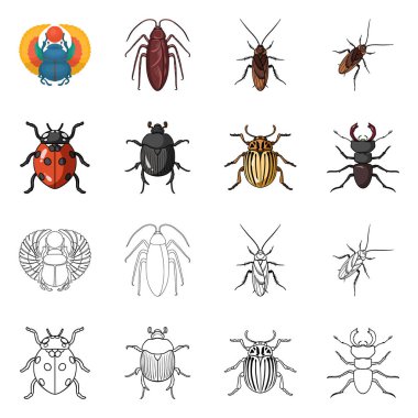 Böcek ve böcek işareti vektör tasarımı. Böcek ve Cadılar Bayramı vektör simgesini hissenin topluluğu.