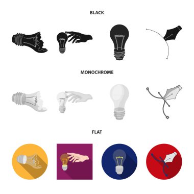 Ampul ve ecolam işareti vektör illüstrasyon. Web için ampul ve modern stok sembolü seti.