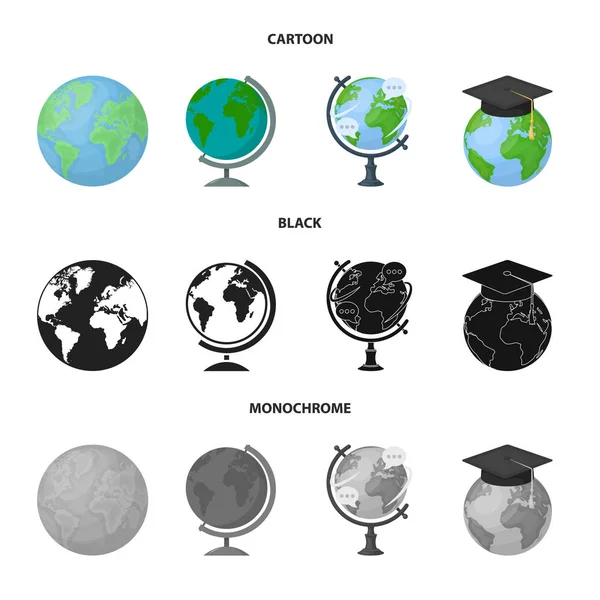 Objeto isolado de globo e símbolo mundial. Conjunto de globo e terra símbolo de estoque para web . —  Vetores de Stock