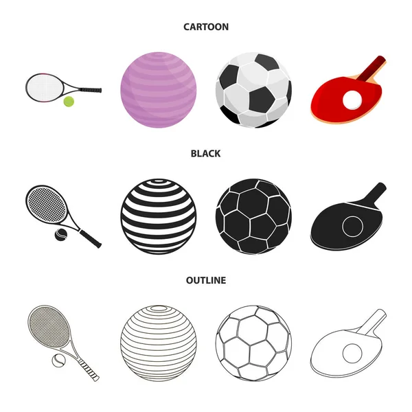 Vektorová design ikony míč a fotbal. Sada a basketbalovým burzovní symbol pro web. — Stockový vektor
