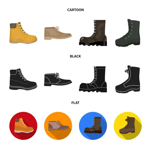 Vektor design af læder og afslappet logo. Sæt af læder og formel vektor ikon for lager . – Stock-vektor