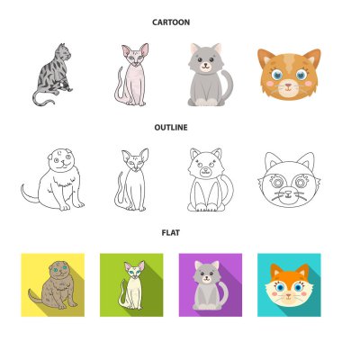 Evde beslenen hayvan ve sphynx logo vektör Illustration. Evde beslenen hayvan ve eğlenceli stok vektör çizim.