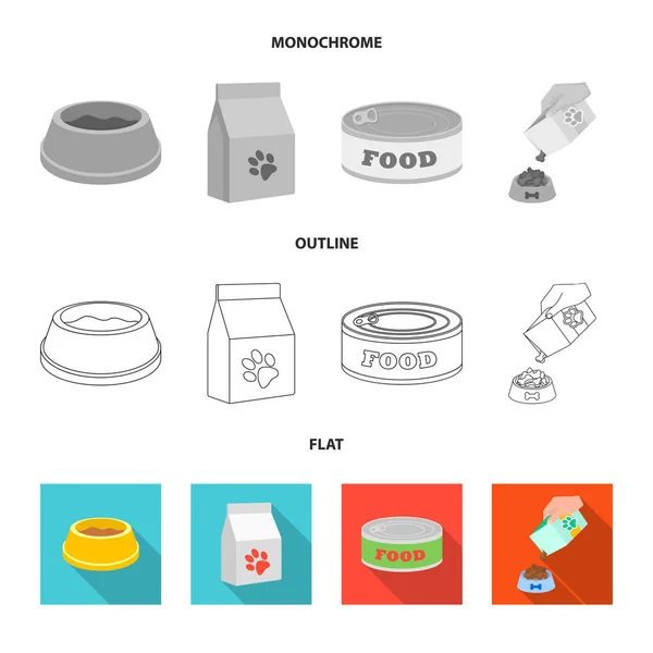 Ilustração vetorial de alimentos e logotipo da lata. Coleta de comida e garrafa símbolo de estoque para web . —  Vetores de Stock