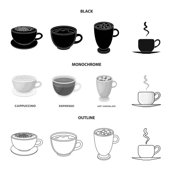 Изолированный предмет из чашки и кофейного знака. Набор значков чашки и верхнего вектора для склада . — стоковый вектор