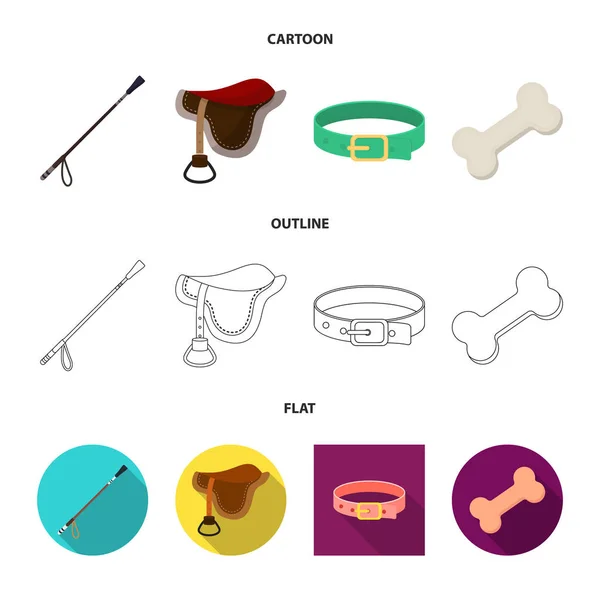 Illustrazione vettoriale del logo animale domestico e accessori. Set di animali domestici e negozio stock simbolo per il web . — Vettoriale Stock